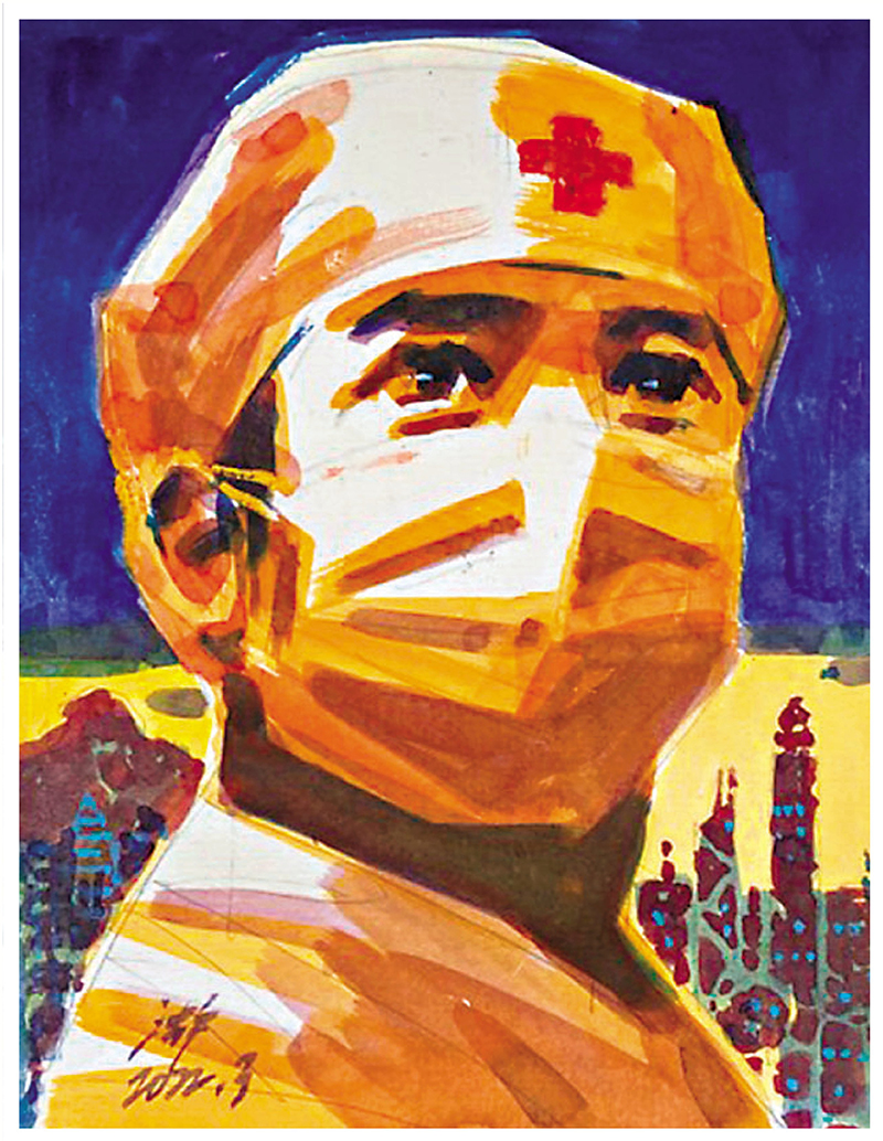 ◆沈平《獅子山下的信念》，水彩，38cm x 28cm