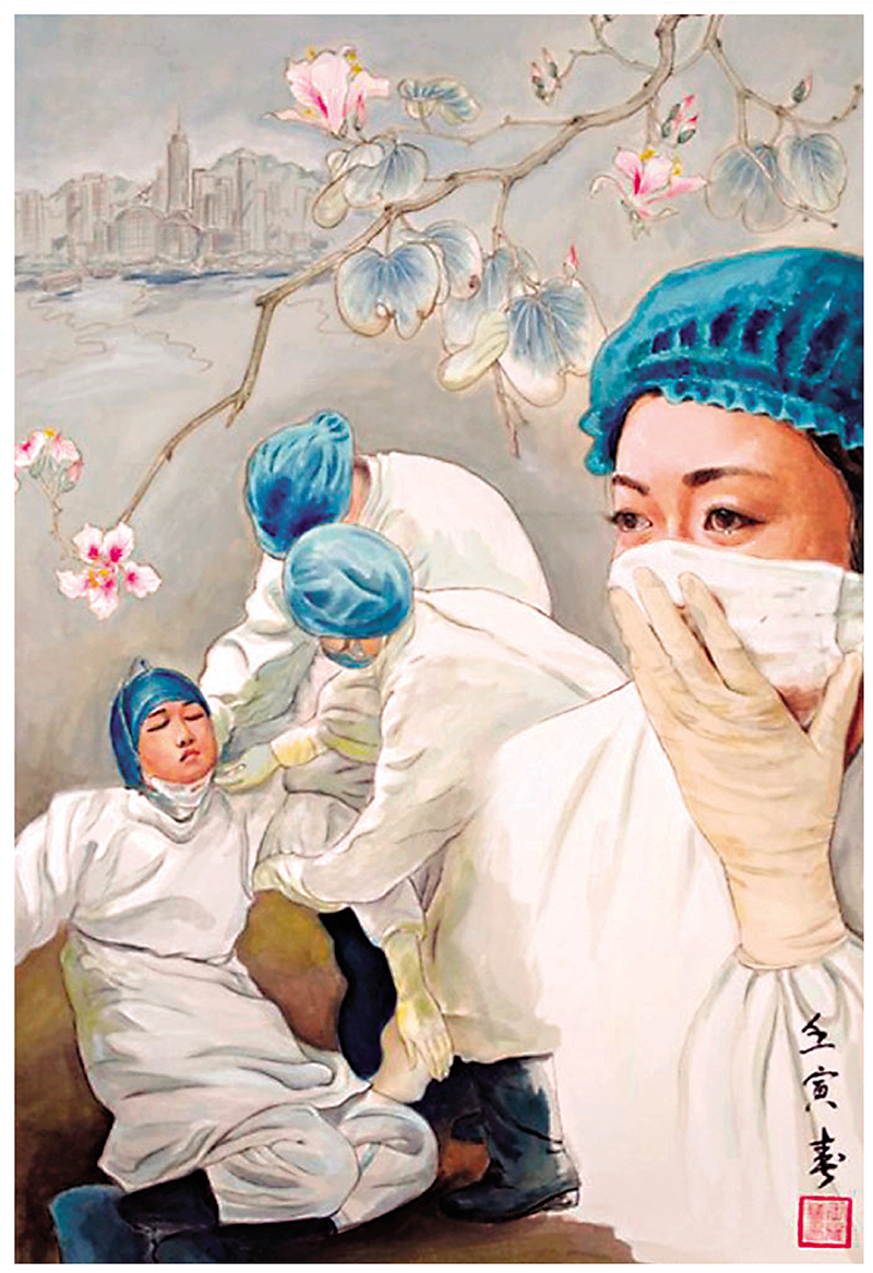 ◆王雅慧《是英雄 也是凡人》，水墨畫，65cm×45cm