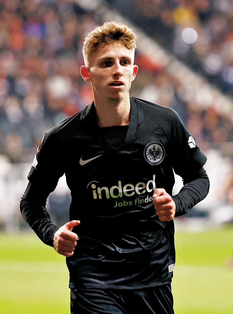 ◆法蘭克福翼鋒連士唐今屆歐霸5次上陣暫只有1記助攻。 路透社