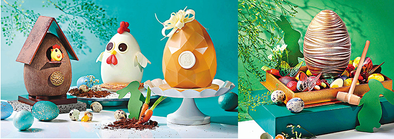 ◆多款創意精緻的復活節造型甜品。酒店為客人安排迷你木槌，賓客在進食前可敲破雞蛋。