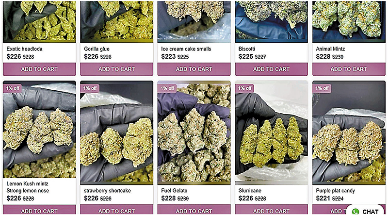 網上可輕易找到售賣大麻信息。 網上圖片