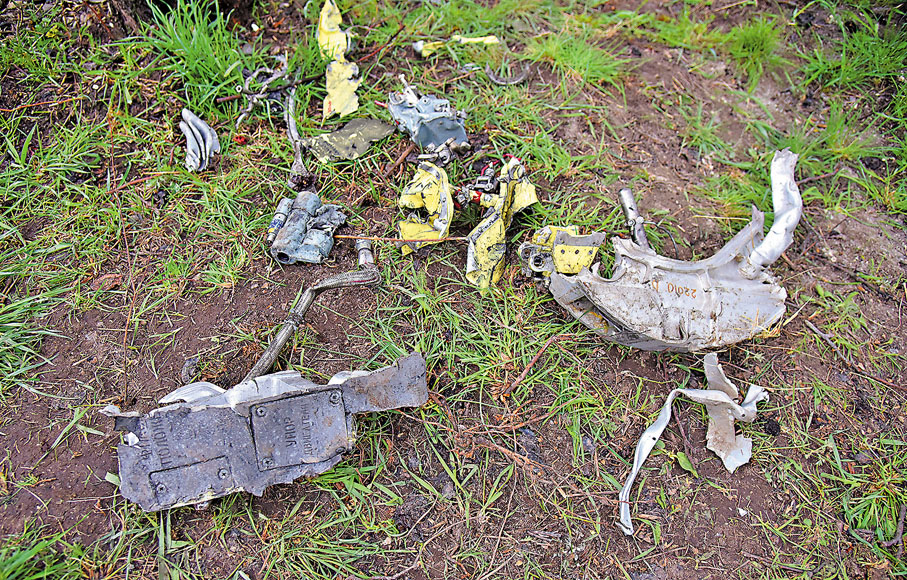 ◆ 火車站附近有疑似導彈殘骸。 美聯社