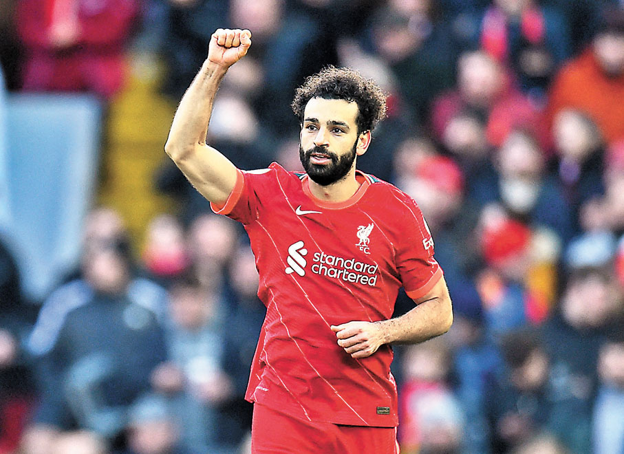 ◆穆罕默德沙拿連續兩場比賽都有上佳表現，勢助利物浦增添勝算。 路透社