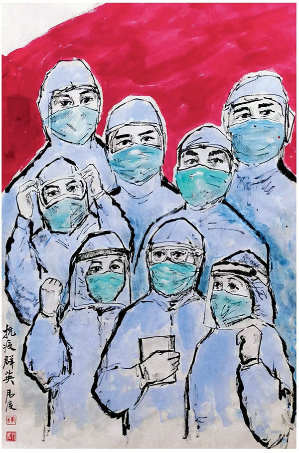 ◆梁君度作品繪援港醫護