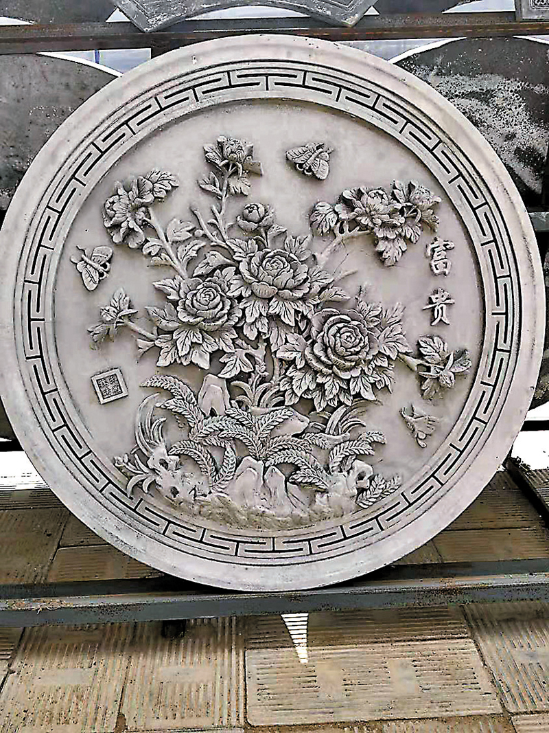 ◆磚雕「富貴花開」