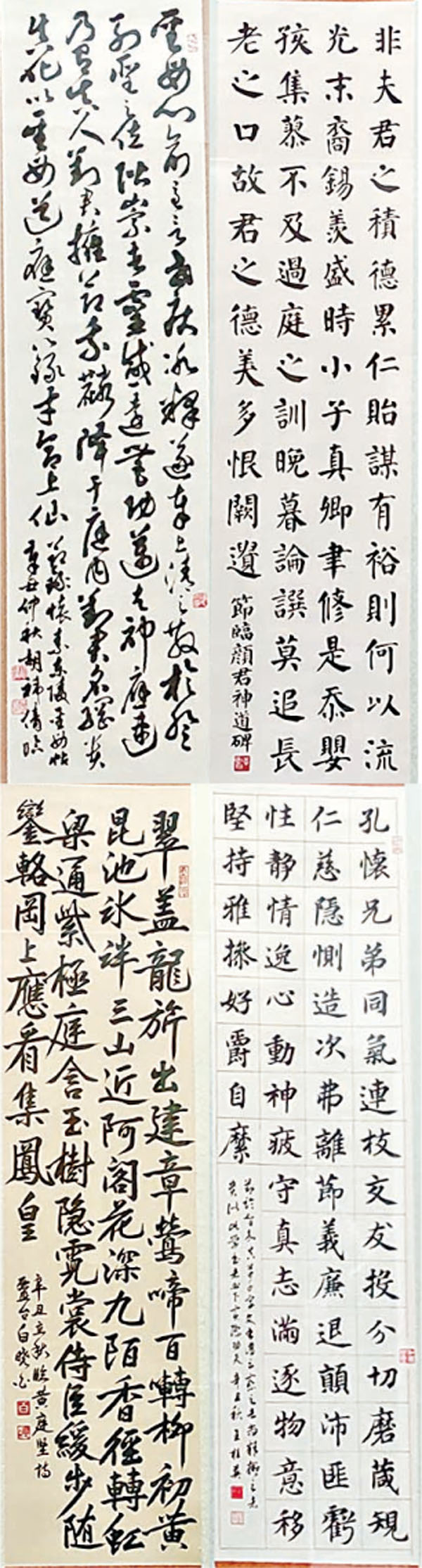 ◆海峽兩岸臨書展展出的台灣獲獎作品。