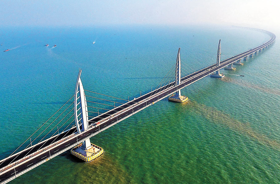 ◆已建成通車的港珠澳大橋。 受訪者供圖