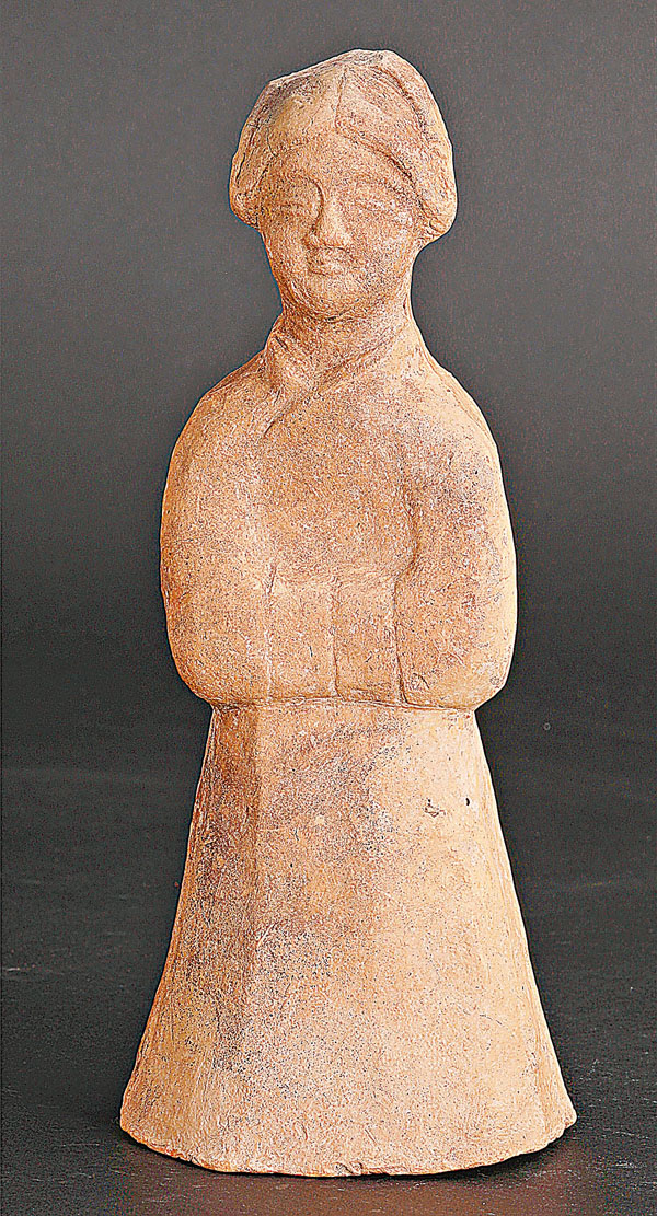 ◆洪瀆原十六國墓出土的侍女俑。