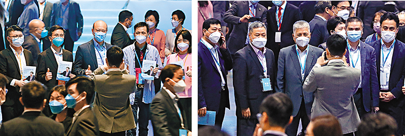 ◆李家超造勢大會出席者合照。 香港文匯報記者 攝