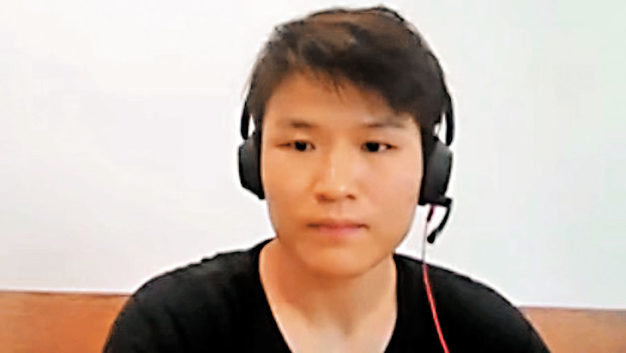 ◆張偉麗昨接受全球媒體線上採訪。香港文匯報上海傳真