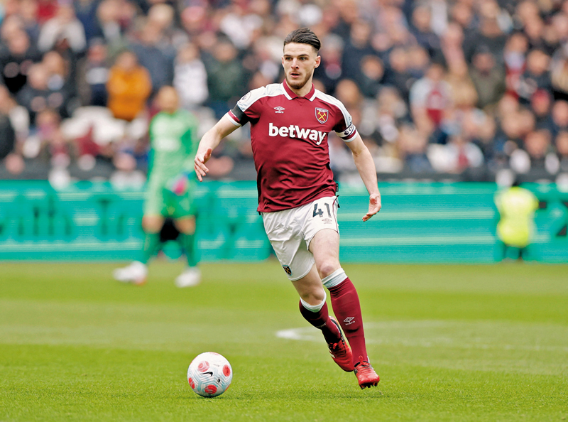 ◆韋斯咸在中場雖然有英格蘭國腳迪格蘭賴斯協助布防，但是役防線所受的壓力肯定也不會輕得哪裏去。  路透社