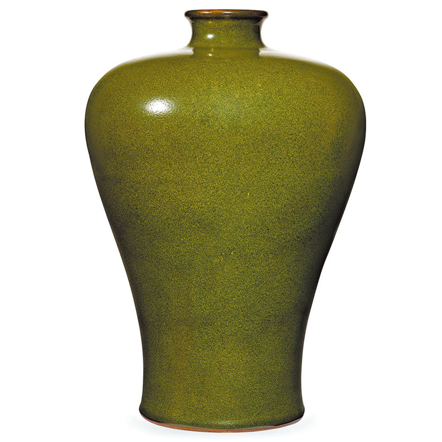 ◆清乾隆蟹甲青釉梅瓶