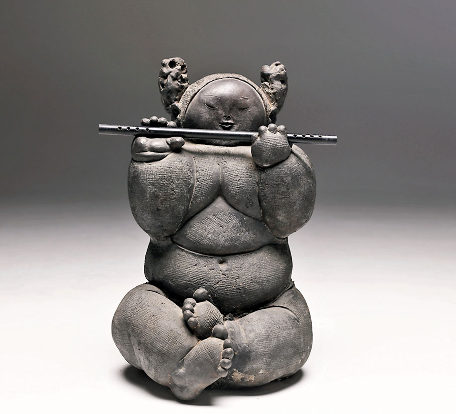 ◆呂品昌1994年作品《阿福》系列之〈笛童〉。