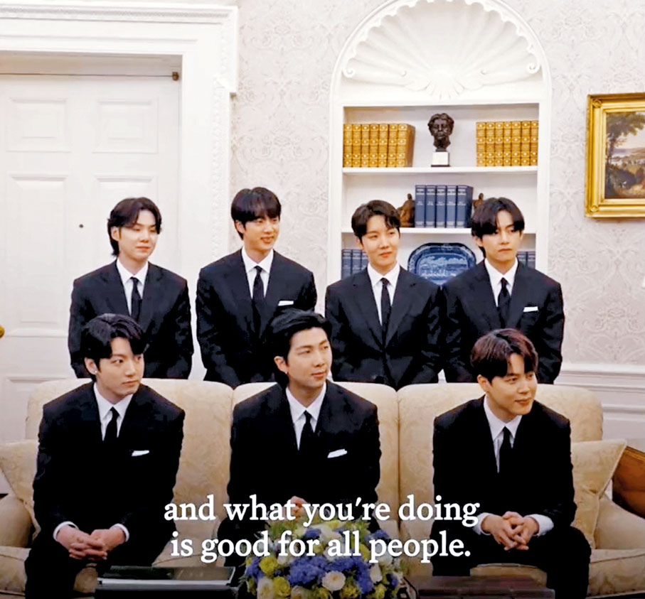 ◆BTS在橢圓形辦公室與拜登會面，討論仇恨亞裔犯罪和種族歧視問題。