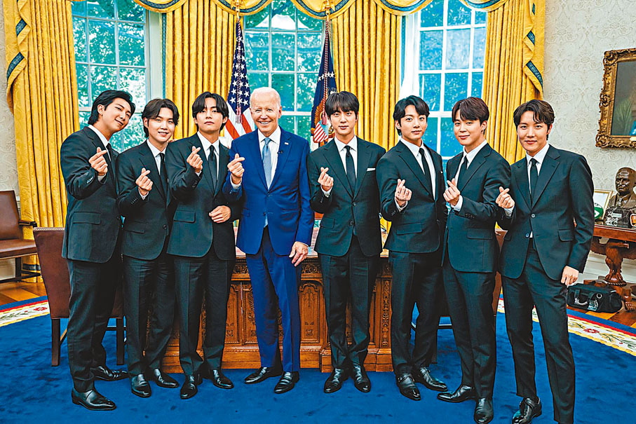 ◆ 在美國反亞裔仇恨犯罪上升背景下，BTS與美國總統拜登在白宮會面。