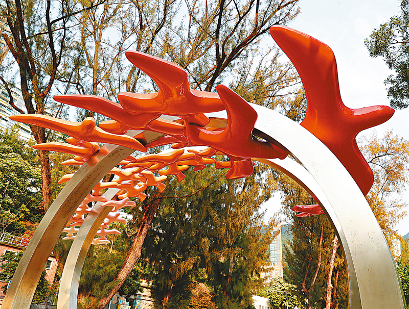 ◆這座位於淺水灣的「飛鳥三十一」雕塑是為紀念作家蕭紅而立。新華社