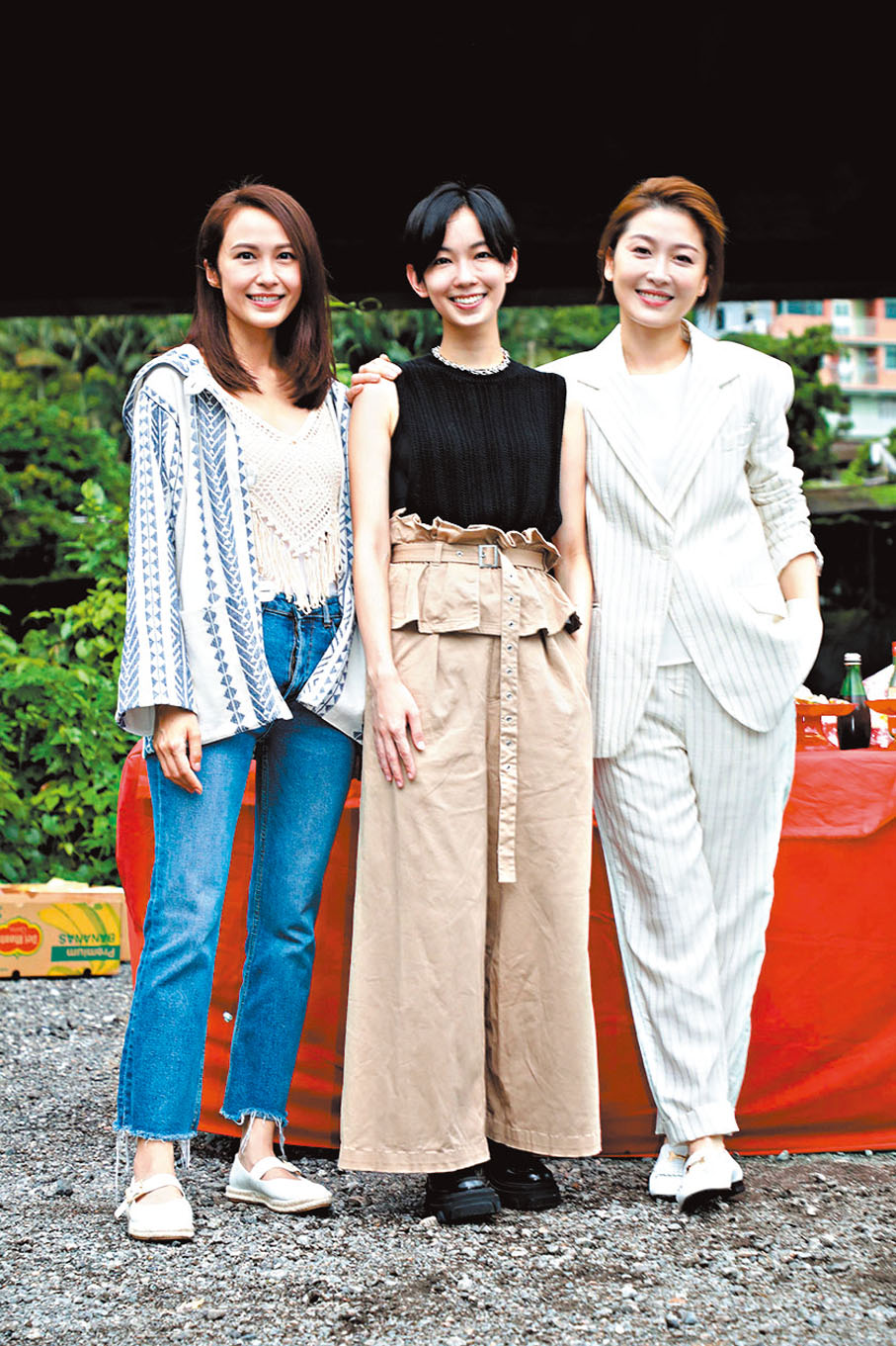 ◆ 左起：湯怡、李靖筠及周勵淇均有份參與電影演出。