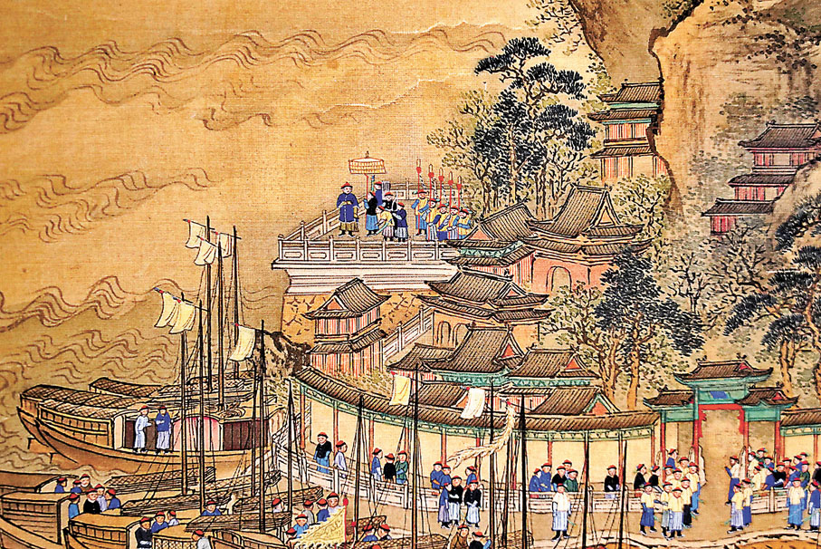 ◆ 康熙帝曾兩次廢太子。圖為《康熙南巡圖》。資料圖片