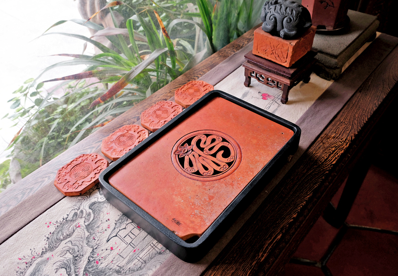 ◆磚雕茶盤