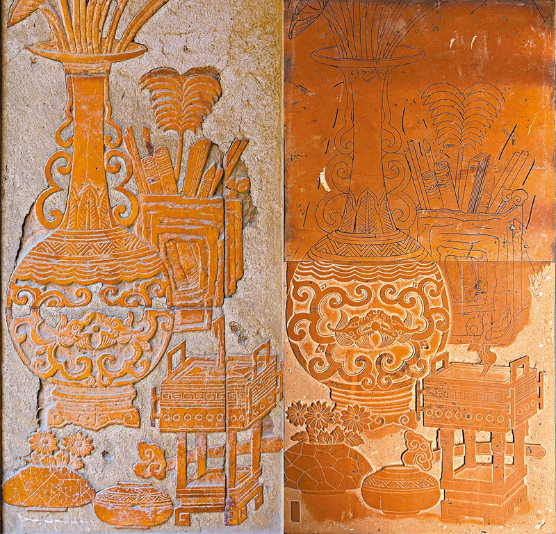 ◆為了搶救日漸消失的閩南古磚雕，伍建東集中精力復刻閩南古磚雕。