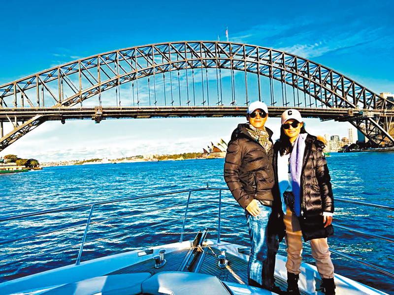 ◆難得出遊，馬德鐘夫婦在澳洲四處遊覽。