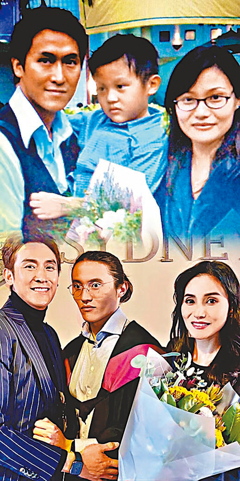 ◆馬德鐘一家三口特別擺出與舊照一樣姿勢的合照。