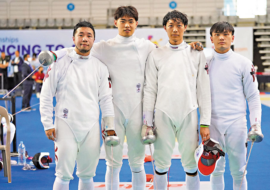 ◆男子重劍隊於8強止步。  FIE圖片