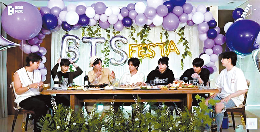 ◆ BTS在慶祝出道周年的FESTA聚餐影片中講出心底話。