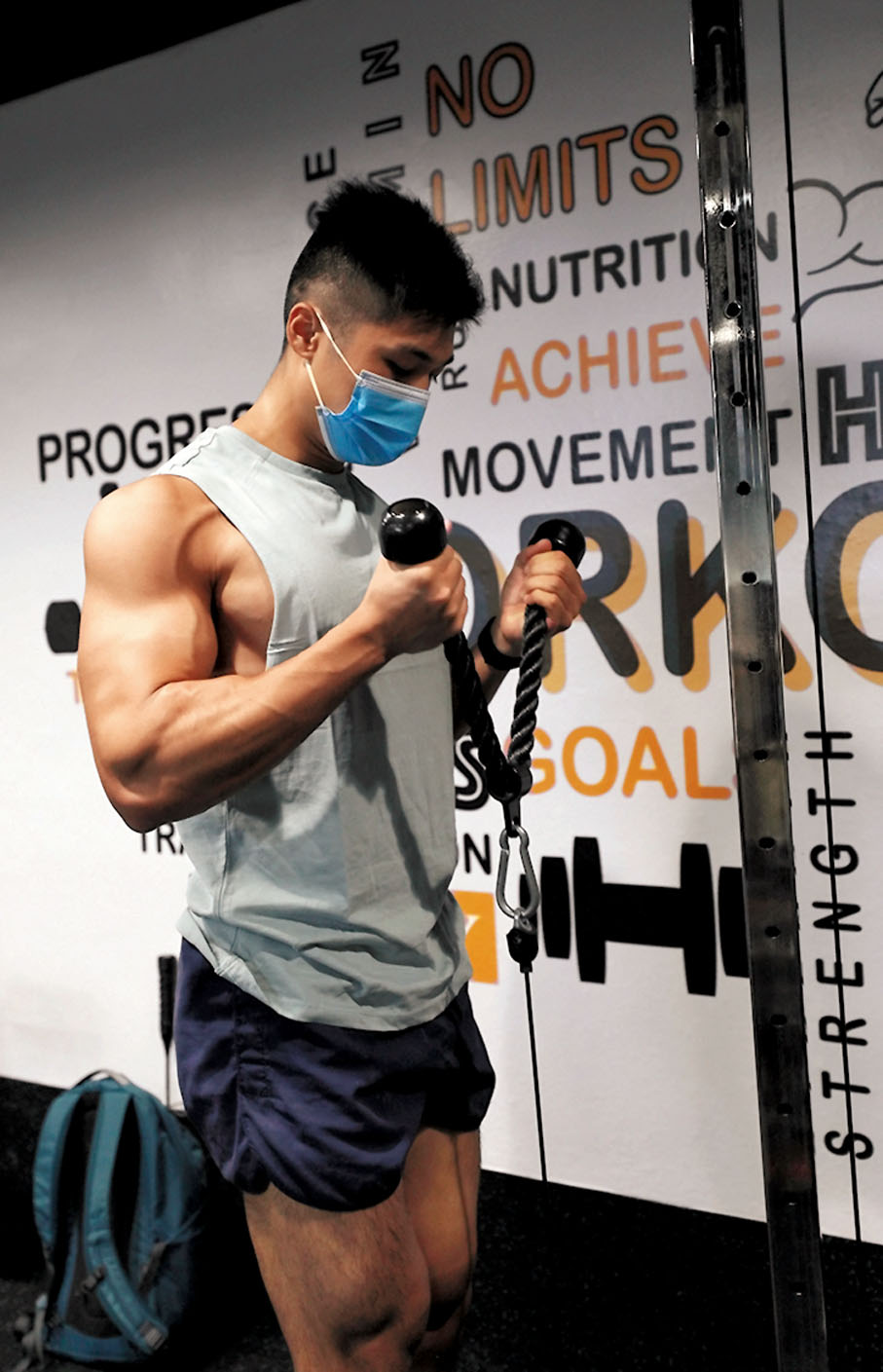 ◆ 熱愛運動的盧俊成經常健身做運動，釋放壓力。香港文匯報記者  攝