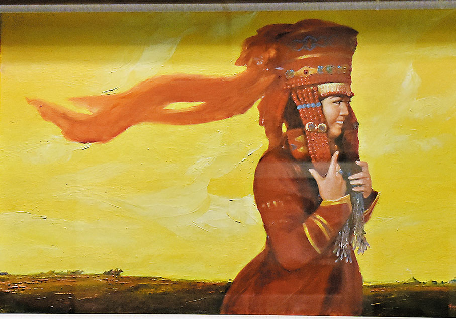 ◆油畫作品《鄂爾多斯新娘》。