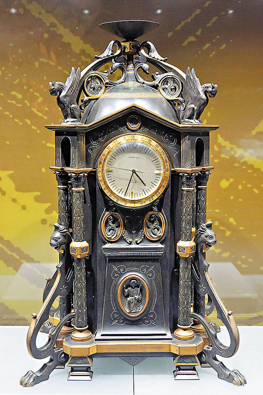 ◆美國19世紀銅製雕花座鐘