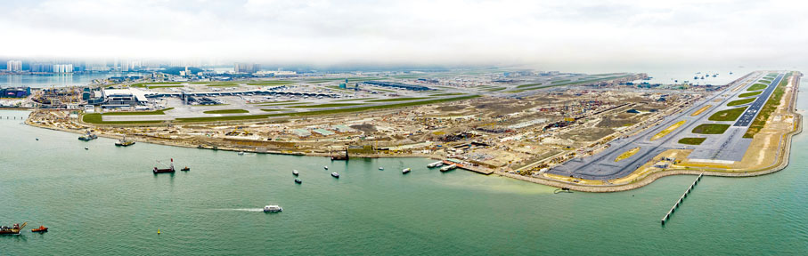 ◆三跑系統全面運作後，香港機場客運和貨運能力將升至1億人次和約900萬公噸。資料圖片