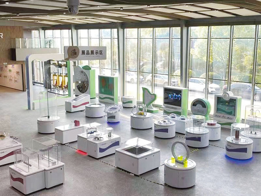 ◆ 合肥安達創展科技股份公司主營科技館、博物館等規劃創意設計，為國家級高新技術企業。圖為安達公司創意產品展廳。
