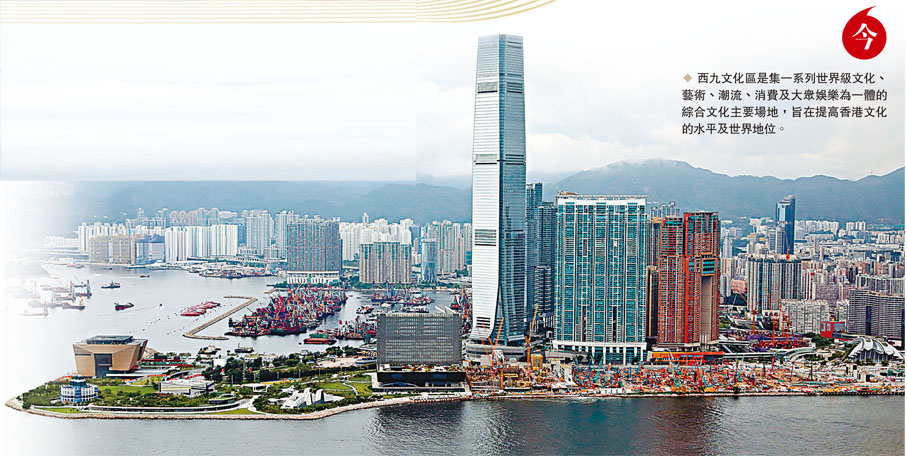 ◆ 西九文化區是集一系列世界級文化、藝術、潮流、消費及大眾娛樂為一體的綜合文化主要場地，旨在提高香港文化的水平及世界地位。