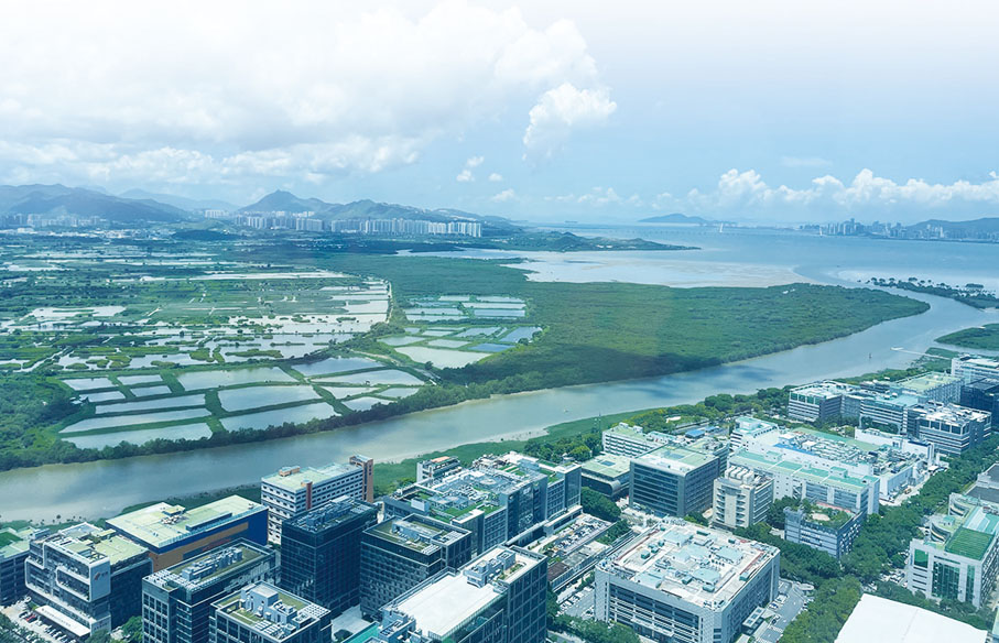 ◆ 河套深港科技創新合作區被一條深圳河隔開。