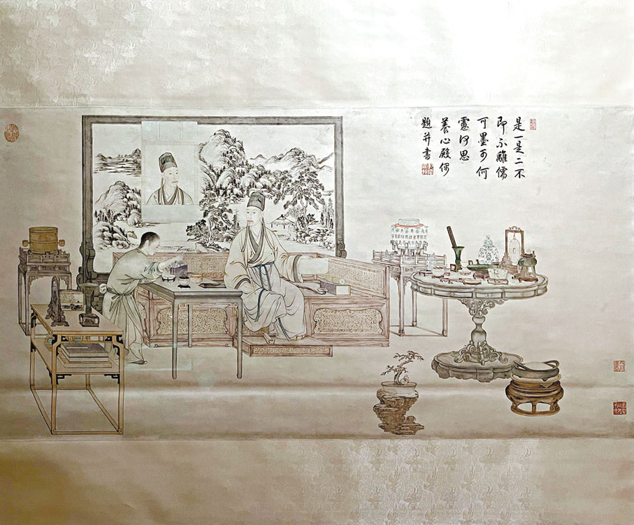 ◆《乾隆皇帝是一是二圖軸》