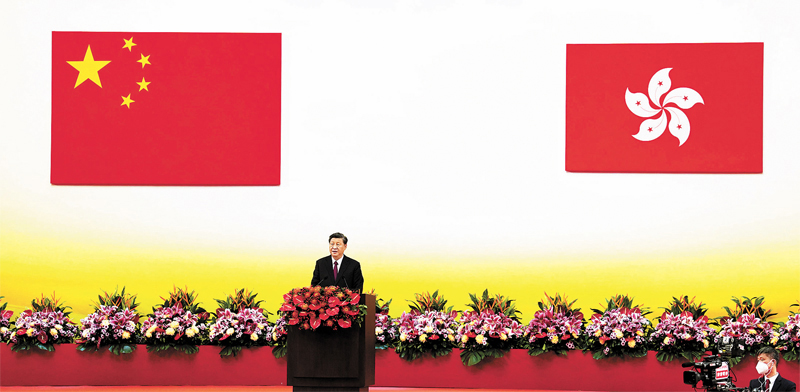 ◆慶祝香港回歸祖國25周年大會暨香港特別行政區第六屆政府就職典禮7月1日上午在香港會展中心隆重舉行。中共中央總書記、國家主席、中央軍委主席習近平出席並發表重要講話。中通社