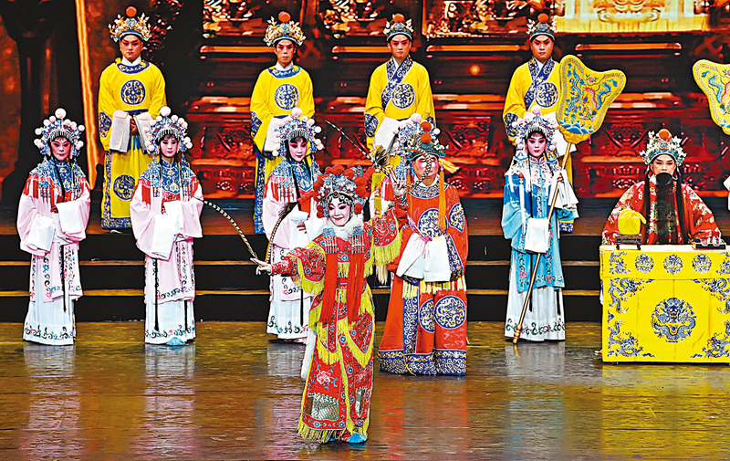 ◆演員表演秦腔《大登殿》選段。