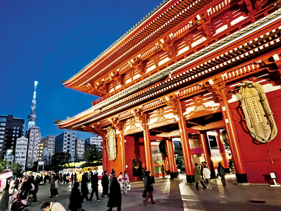 ◆ 日本早前重啟外國遊客入境程序。圖為日本著名旅遊景點東京淺草寺。 資料圖片