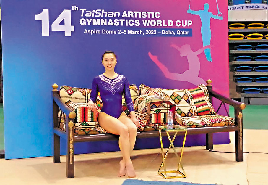 ◆黃曉盈在世界盃多哈站奪得銅牌。  體操會圖片