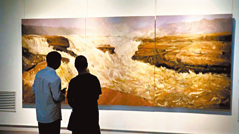 ◆黃河文化主題美術作品展正在河南省美術館舉行