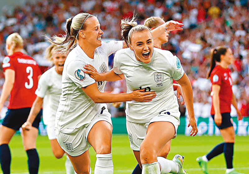◆ 英格蘭女足大勝一場。  路透社