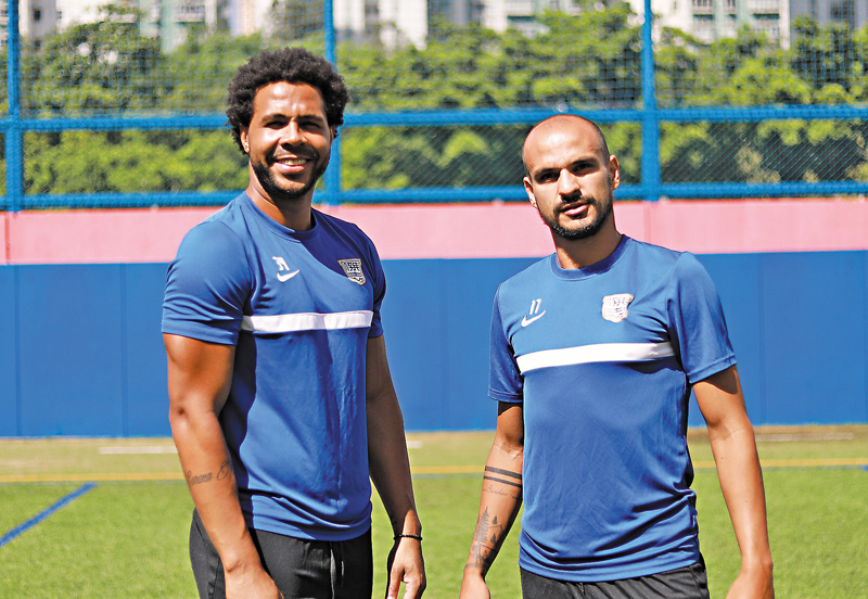 ◆艾華度（左）和米基爾於昨日亮相。  傑志圖片