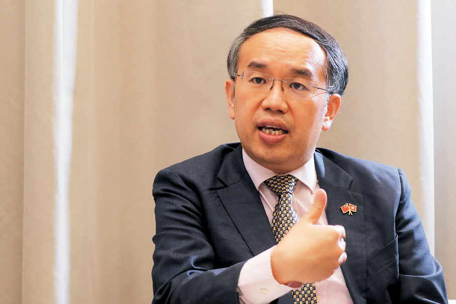 ◆許正宇表示，未來的工作重點，仍然是着力鞏固及提升香港國際金融中心地位。 香港文匯報記者 攝