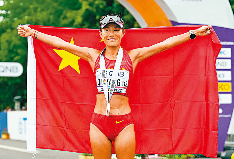 ◆切陽什姐在女子35公里競走比賽中獲得銅牌。 路透社