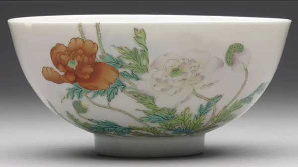 ◆雍正 粉彩花卉紋碗，大英博物館藏。