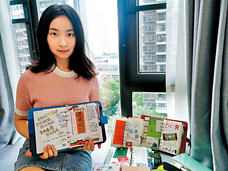 ◆李樂兒寫手帳記錄她在深圳學習生活的各種經歷。受訪者供圖