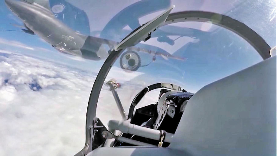 ◆新一代空中加油裝備運油-20現身軍演。 視頻截圖