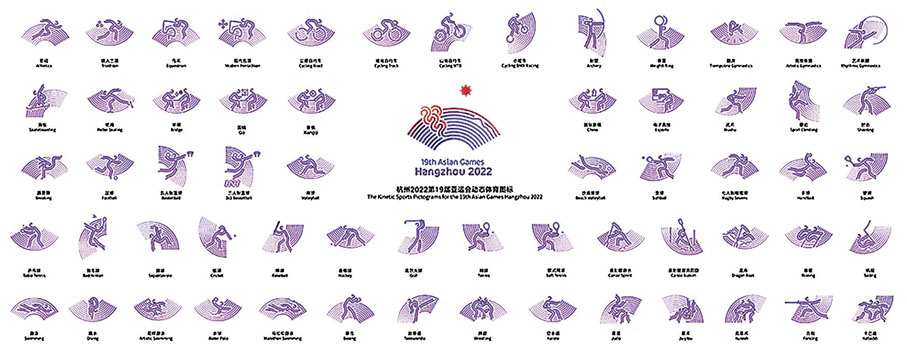 ◆杭州亞運會動態體育圖標於昨日發布。  杭州亞運會官網截圖