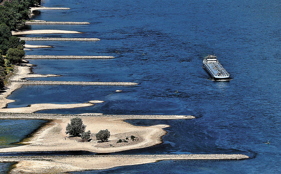 德國萊茵河水淺